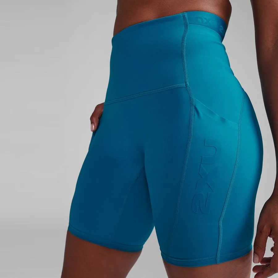 2XU Form Stash Hi-Rise Bike Short | Seaport / Seaport | Womens