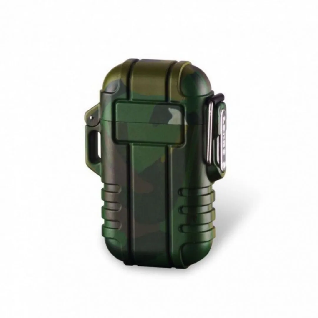 Army Camouflage Electric Lighter: Dual Arc Rechargeable for Outdoor Adventures