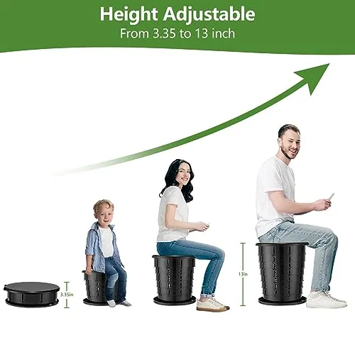 Aydiwops Camping Toilet, Portable Toilet for adults with Adjustable Height - Foldable Travel Toilet Perfect for Outdoor and Indoor Use, Emergency Situations, Traffic Jams, Cars, Tents, Boats (Black)