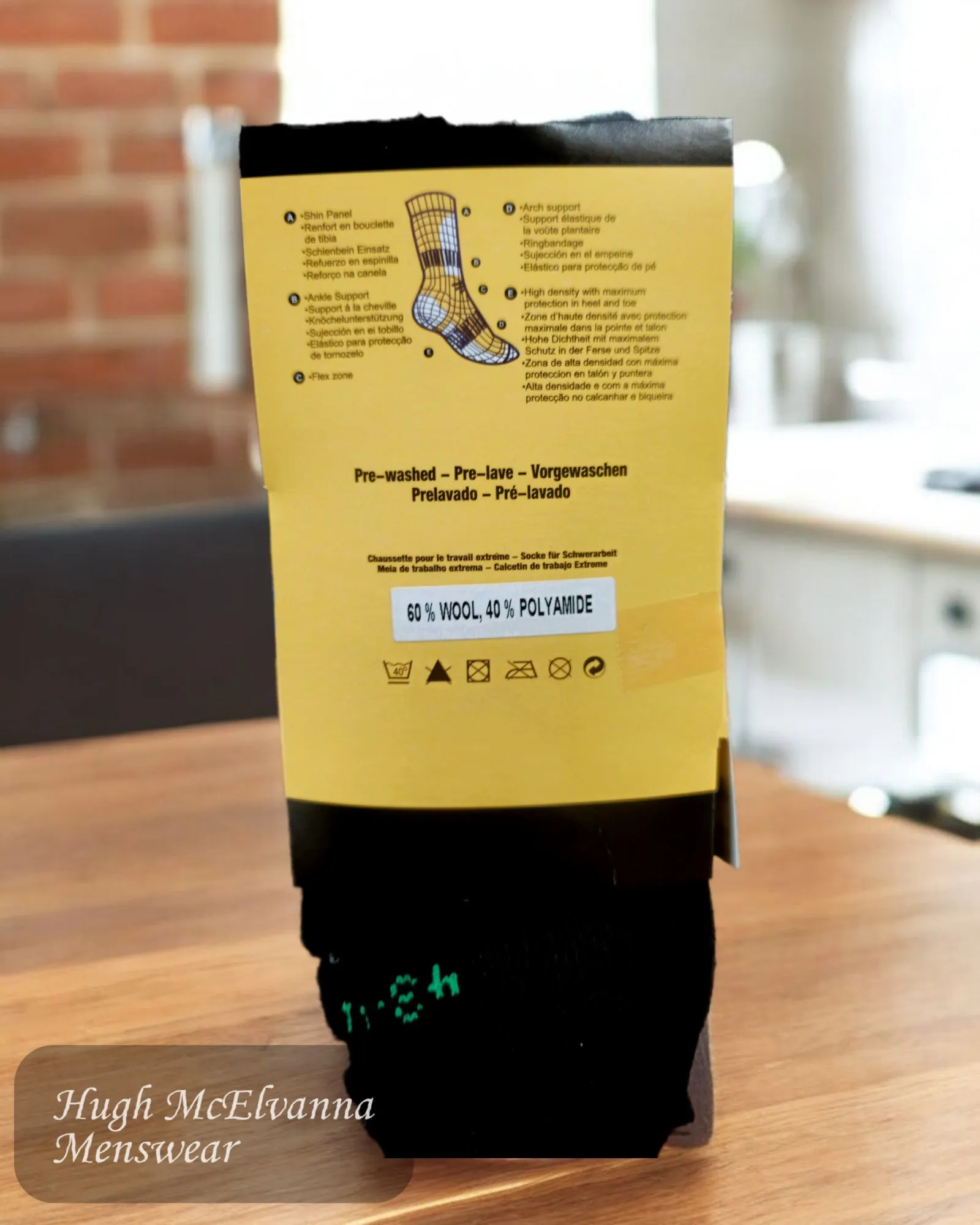 Black Wool-Blend 2 Pack Work Socks