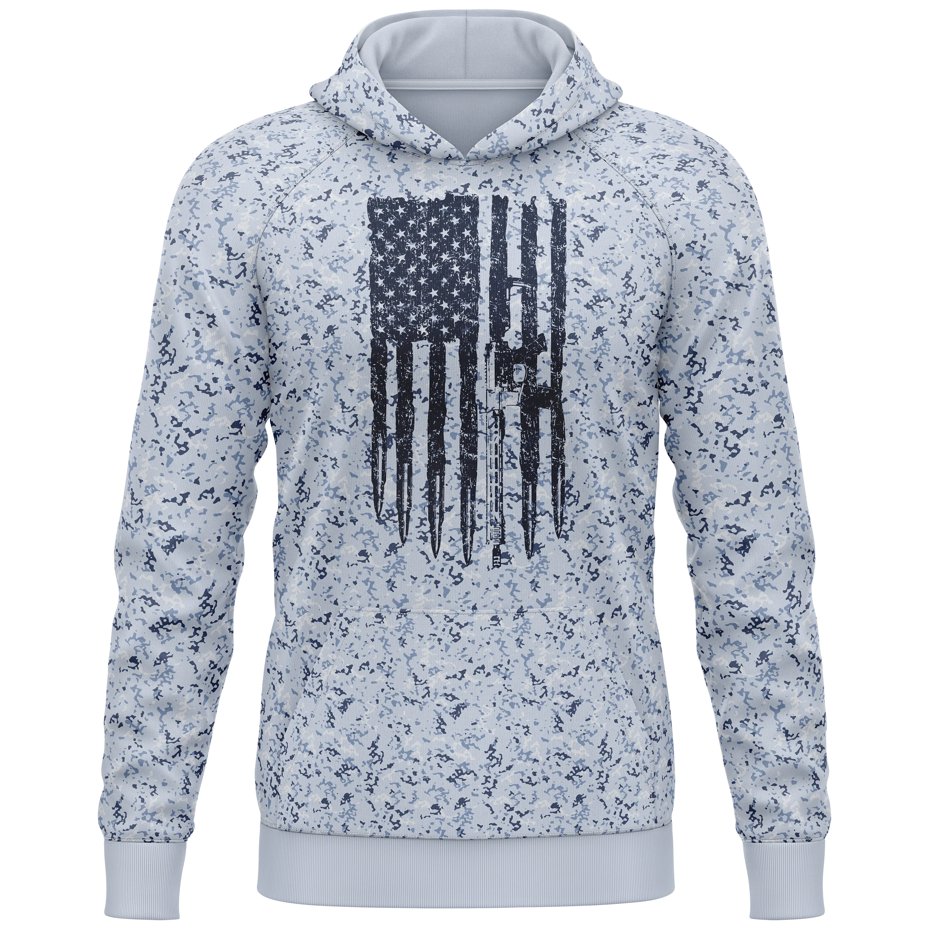 Blue Camo Flag Hoodie