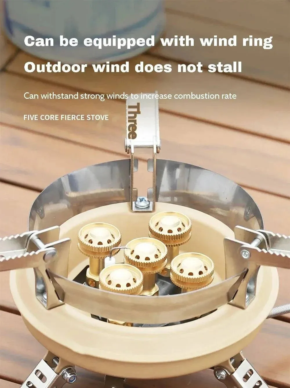 BRS-201A Camping Gas Stove Travel High Pressured Camping Burner Windshield Butane Gas Burner With Piezo Ignition Gas Stove
