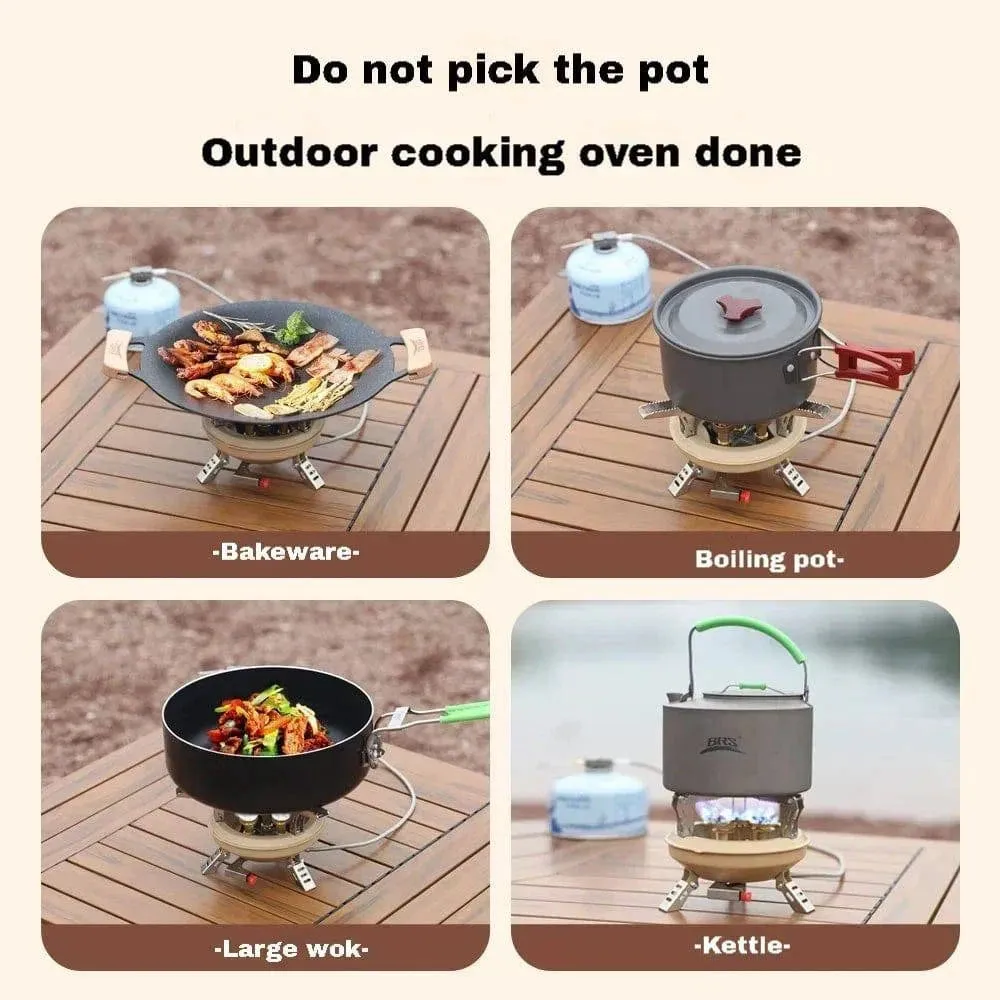 BRS-201A Camping Gas Stove Travel High Pressured Camping Burner Windshield Butane Gas Burner With Piezo Ignition Gas Stove