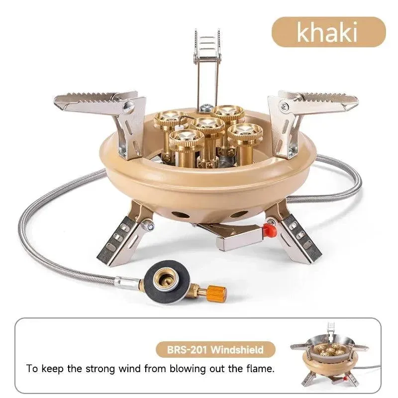 BRS-201A Camping Gas Stove Travel High Pressured Camping Burner Windshield Butane Gas Burner With Piezo Ignition Gas Stove