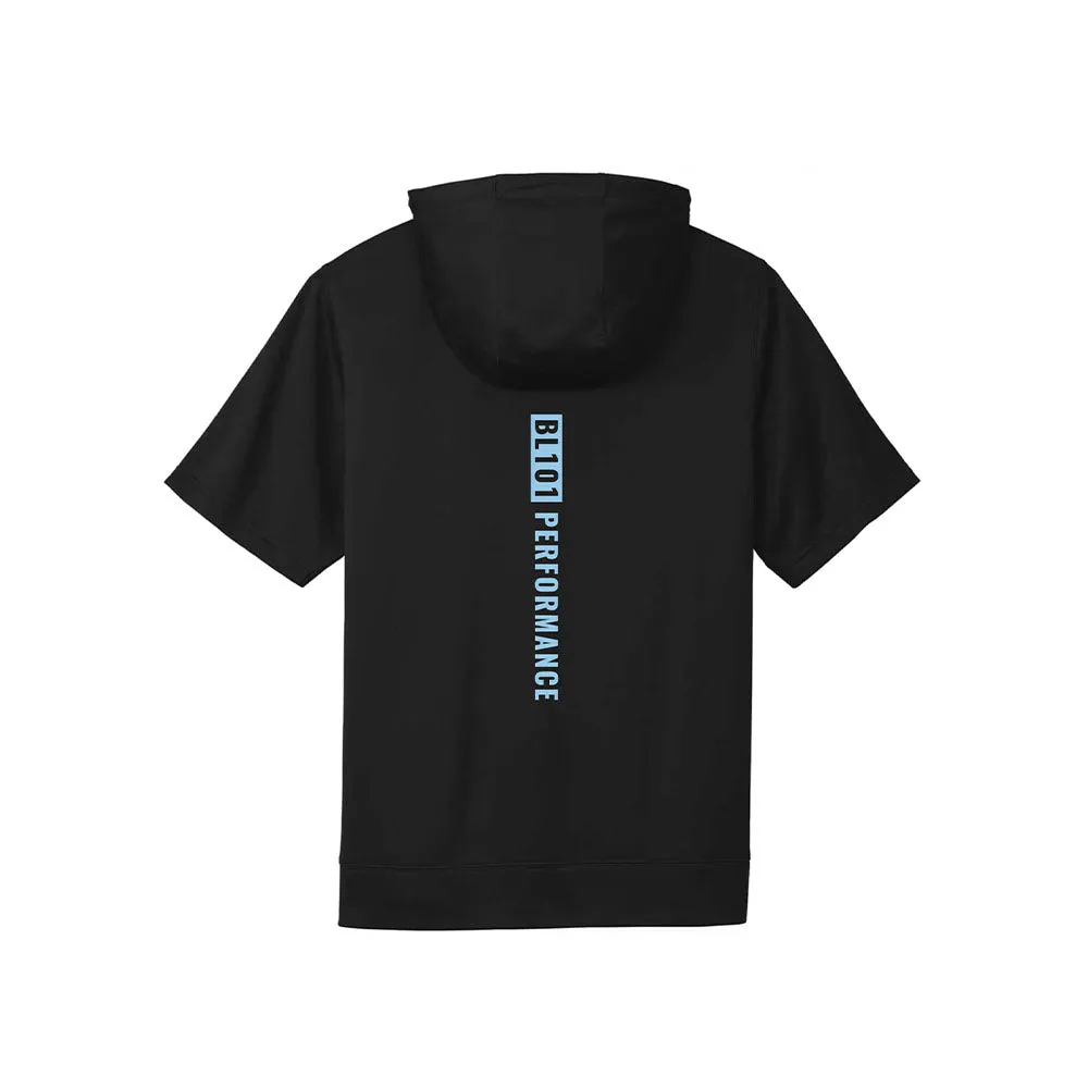 BSBL-SZN Youth Short Sleeve Hoodie V2 Black/Light Blue