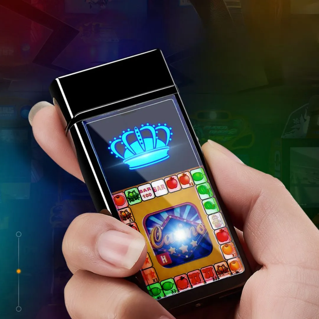 Casino Electric Lighter with Plasma Screen | Dual Arc for Outdoor Adventures