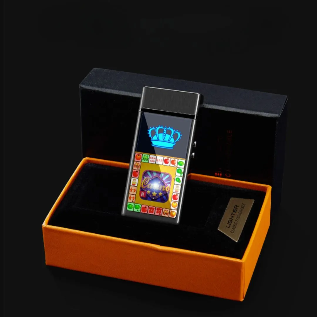 Casino Electric Lighter with Plasma Screen | Dual Arc for Outdoor Adventures