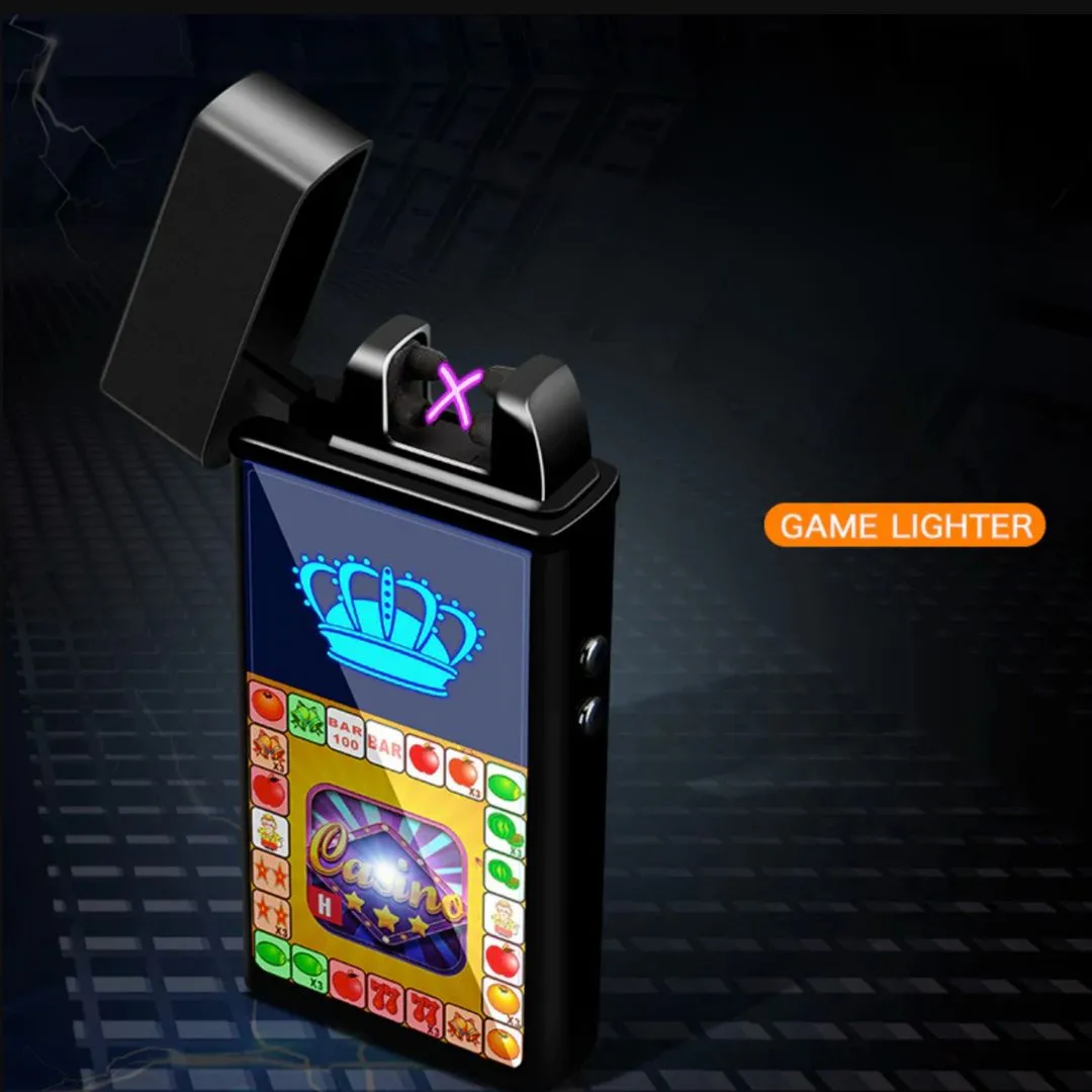 Casino Electric Lighter with Plasma Screen | Dual Arc for Outdoor Adventures