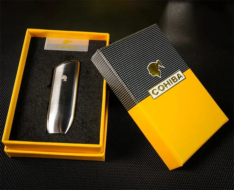 Cohiba Windproof Butane Torch w Punch Cigar Cutter