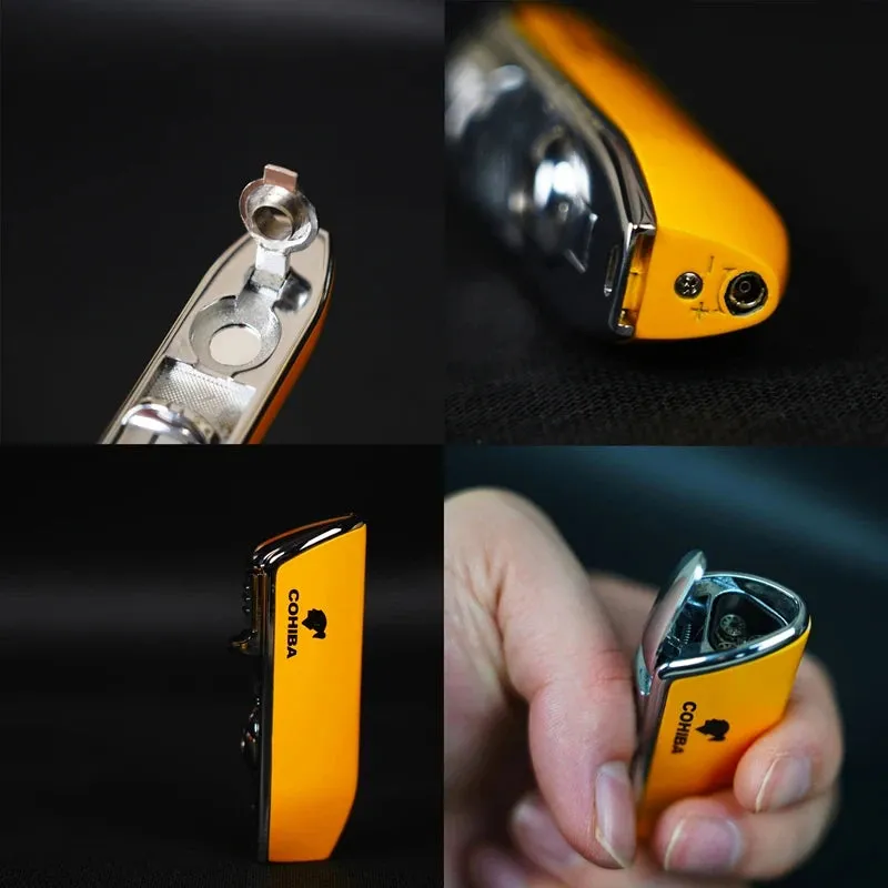Cohiba Windproof Butane Torch w Punch Cigar Cutter
