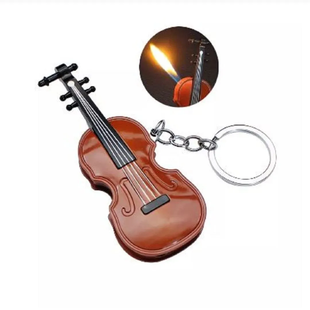 Creative Violin Lighter - Butane Gas Refillable | Reusable Windproof Trench Lighter