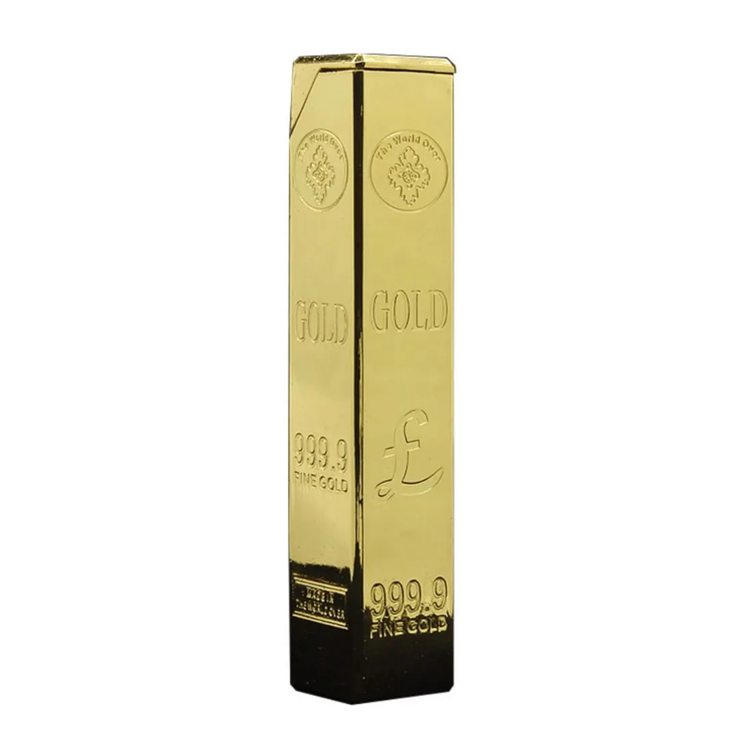 Gold Bar Butane Lighter | Refillable Jet Flame Windproof Lighter for Stylish Gifting