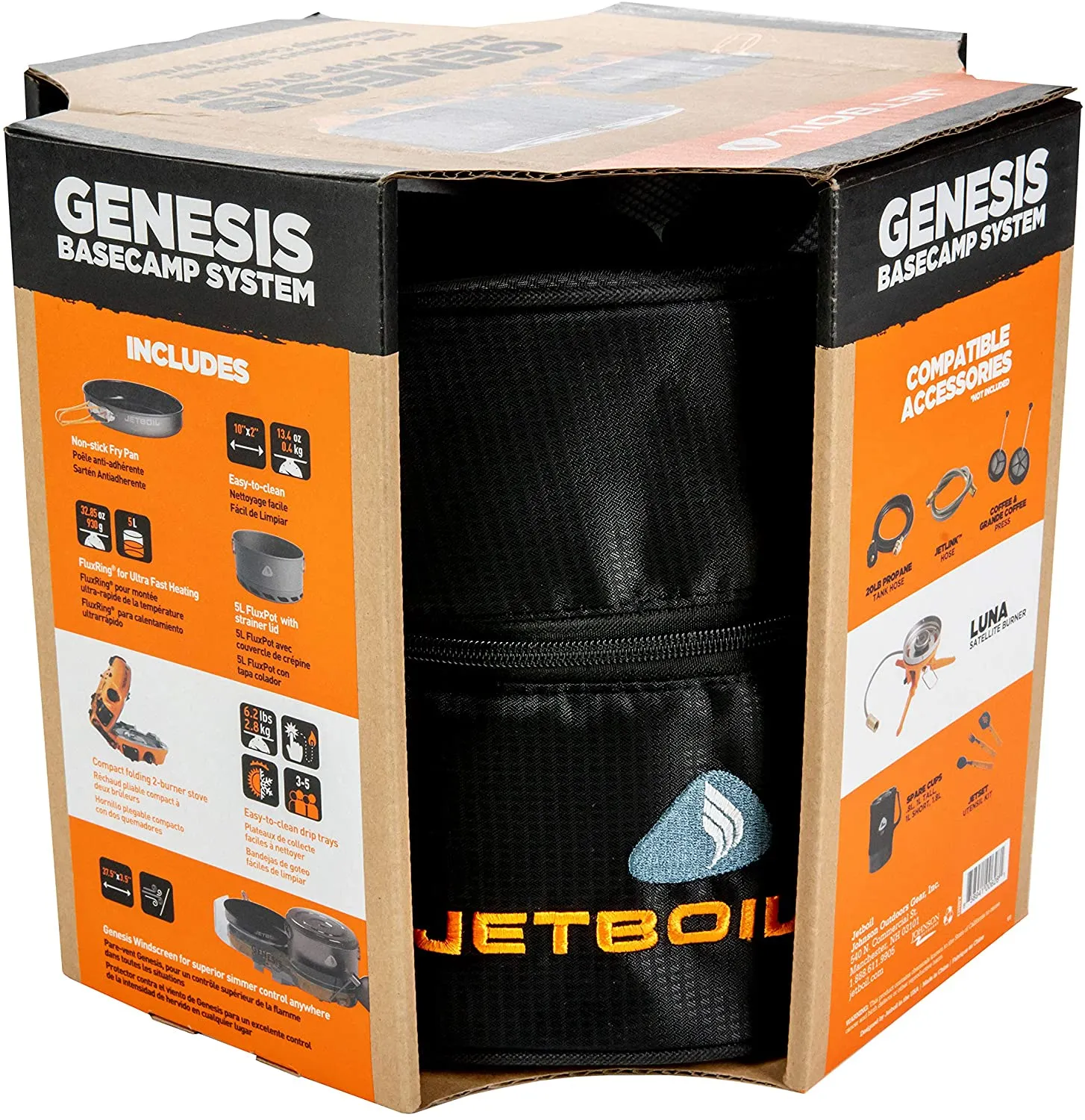 Jetboil Genesis Basecamp Backpacking and Camping Stove Cooking System with Camping Cookware