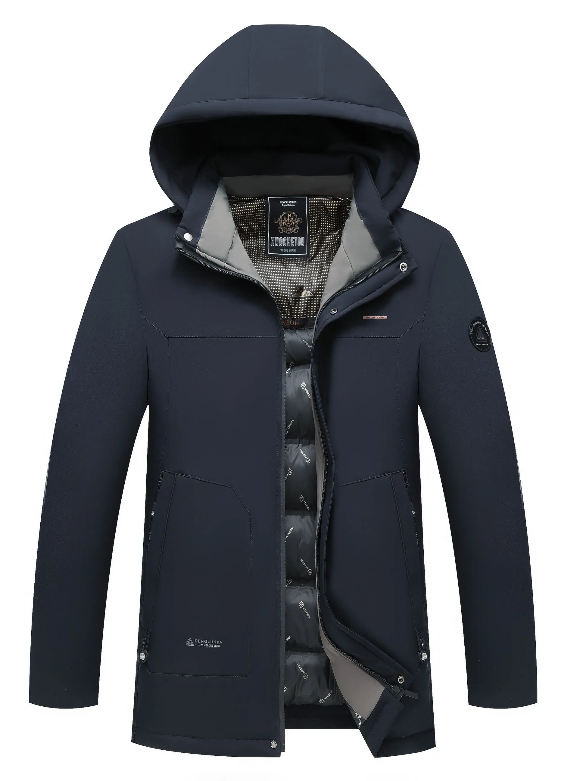 Men's Winter Thermal Jacket with Detachable Hood | Perfect for Outdoor Activities