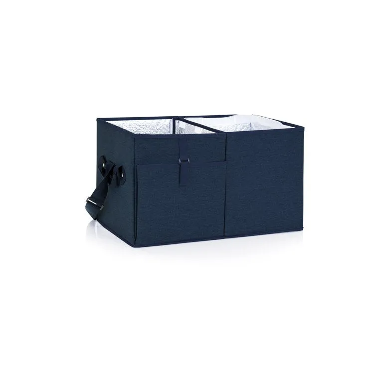 Ottoman Portable Cooler, Navy with Fun Stripe Print