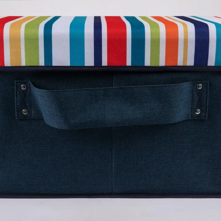 Ottoman Portable Cooler, Navy with Fun Stripe Print