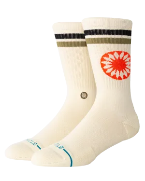 Sun Dial Crew Socks in Cream