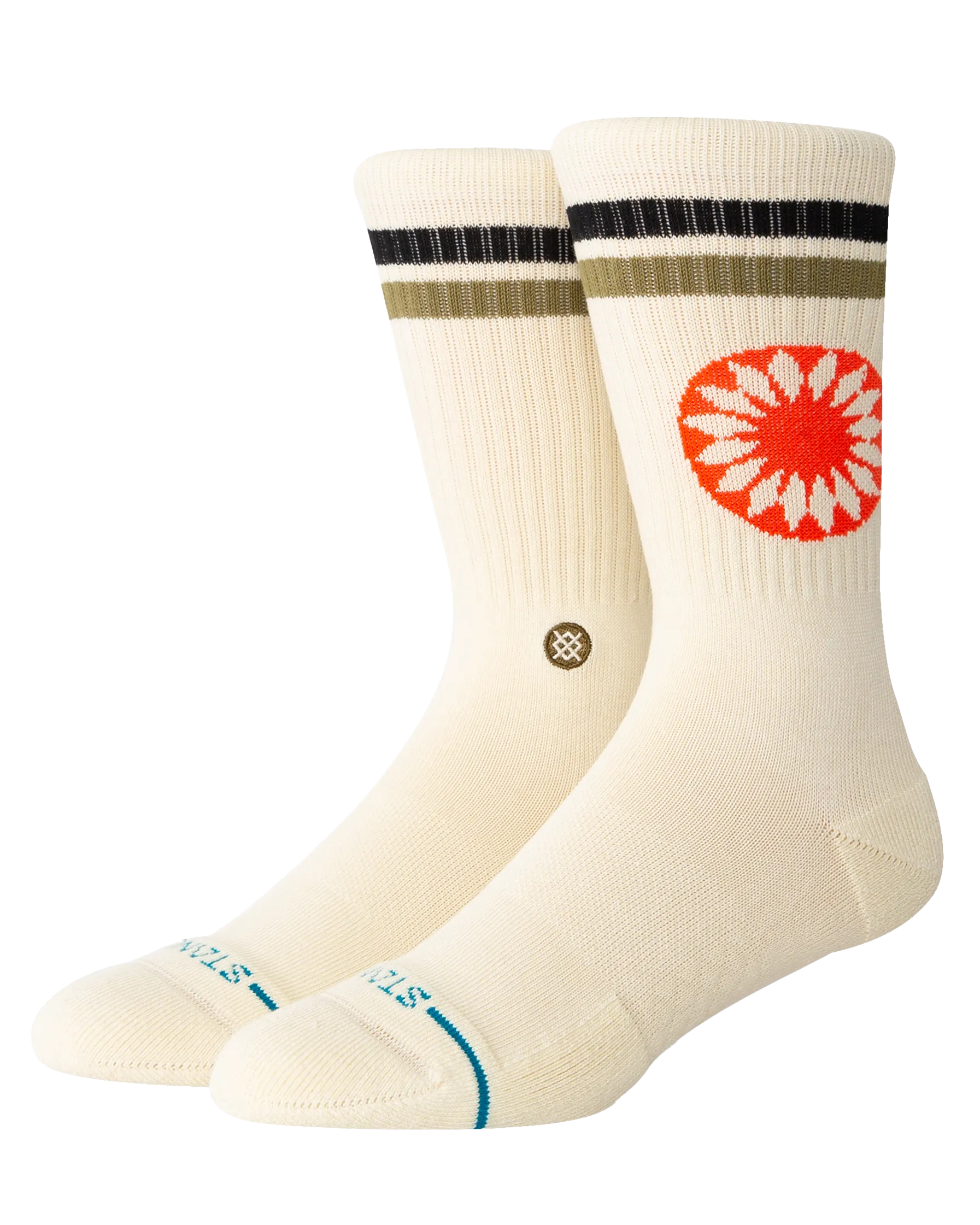 Sun Dial Crew Socks in Cream