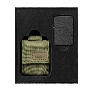 Tactical Pouch and Black Crackle<sup>®</sup> Windproof Lighter Gift Set
