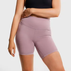 TWL - WOMEN'S HIGH WAISTED EXTRA LONG BALANCE SHORTS - LILAC CHALK