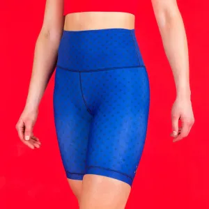 TWL X WONDER WOMAN - HIGH WAISTED EXTRA LONG BALANCE SHORTS - BLUE/ GOLD