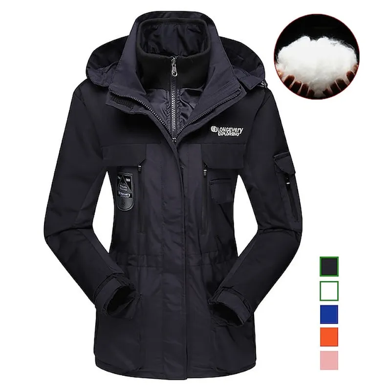 Women's Versatile 3-in-1 Gorpcore Jacket - Thermal, Waterproof & Windproof Winter Outerwear for Outdoor Adventures